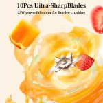 Portable Blender, 20oz Small Blender for Smoothies, Personal Juice Mixer with 10 Sharp Blade, Mini Shaker for Shakes and Smoothies, Smoothie Maker with Extra Lid for Travel, Office, Gym, Home - Image 2