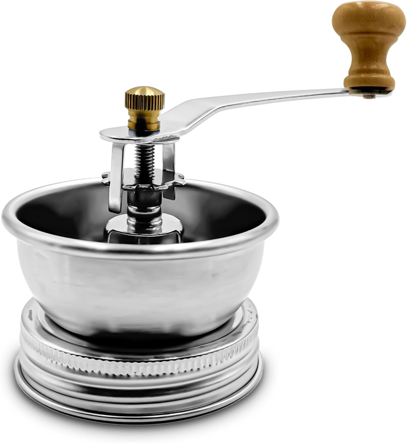 61PfVKnPIgL._AC_SL1500_.jpg Stainless Steel Coffee Grinder Lid Attachment for Regular Mouth s - Manual Crank Grinder for Fresh Coffee, Ideal for Camping, Home Barista, Rust Proof Ceramic Mechanism - Image 1