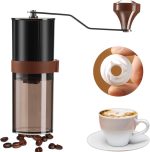 Portable Manual Coffee Grinder- Ceramic , Adjustable Coarse to Fine, 30g Beans & 60ml Powder, Hand Coffee Bean Mill with Detachable Handle for Espresso, French Press, Camping