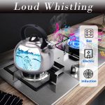 3L Tea Kettle for Stove Top, Loud Whistling Tea Kettles Water Boiler, Stainless Steel Kettle with Anti-Heat Handle and Simple Touch Button to Control Kettle Outlet - Image 2